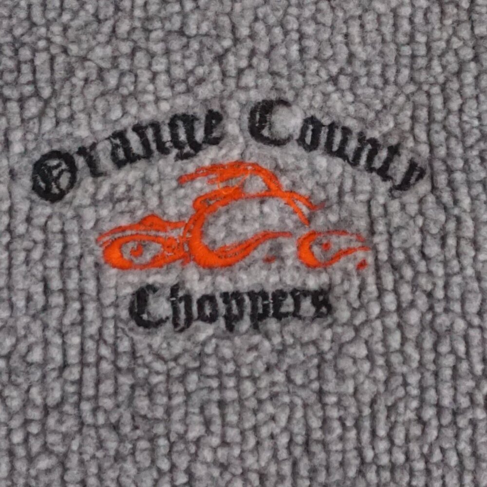 Vintage Orange County Choppers Gray Embroidered Motorcycle Zip Fleece Jacket XL - Picture 3 of 9